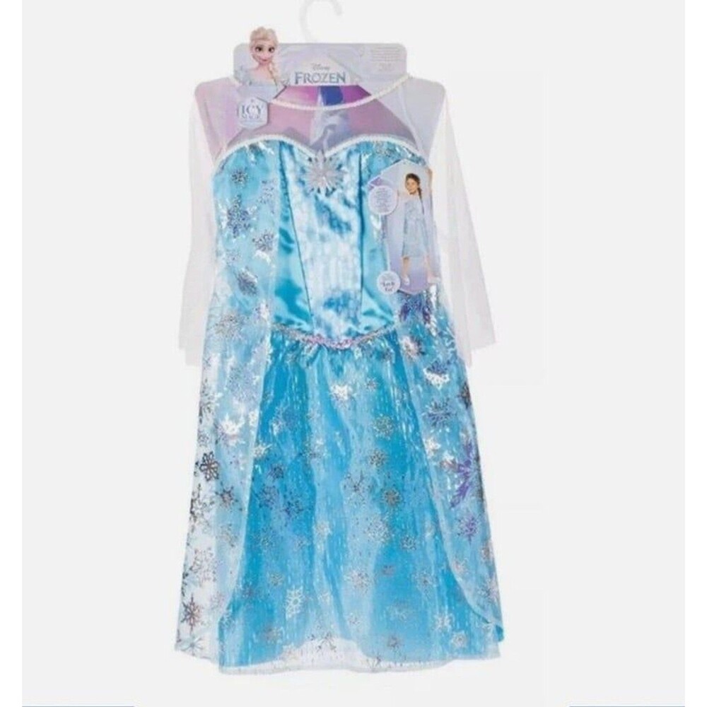 Frozen Disney Costume Dress Elsa Icy Magic Let It Go Lights Up size 4-6x ages 3+